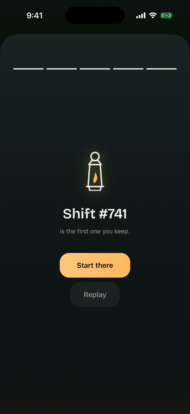 Shift #741 is the first one you keep